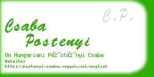 csaba postenyi business card